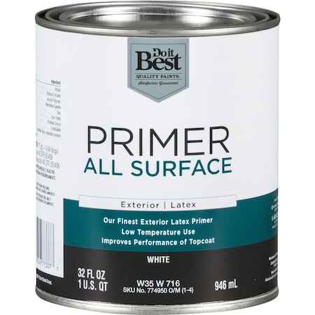 All-Source White All Surface Exterior Primer, 1 Qt. W35W00716-44